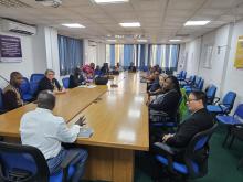 Dr. Peter Clement , WR-Liberia in a briefing meeting with external evaluators prior to the Liberia's JEE 