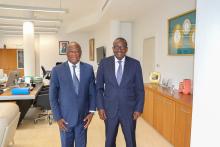 Photo du Dr Yameogo avec M. Fidèle Sarassoro, Directeur de cabinet du Président de la République