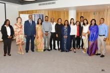 Hon. M. Gobin, Minister of Agro-Industry and Food Security and WHO Representative in Mauritius, Dr A. Ancia launching the Codex Flyer and  Brochure developed with the support of WHO