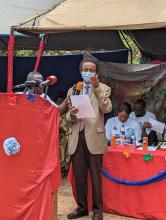 Dr. Desta Tiruneh, WHO Country Representative for The Gambia, address the audience during the event