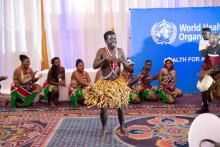 Cultural dance group during the special dinner in celebration of Namibia's award 