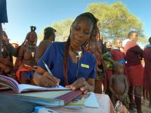 A nurse   at one of the health outreach points in Opuwo Health District 