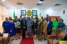 WHO delegates led by Dr Walter Mulombo with the Lagos state Governor Mr B. Sanwo-Olu at his team at the Lagos state Government house, Alausa, Ikeja, Lagos state 