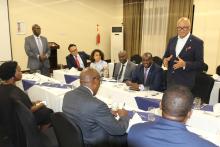 The WHO team meeting Members of the Health Committee of the Parliament of Republic of Uganda