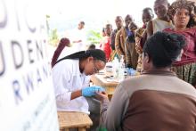 MEDSAR student providing a blood tests