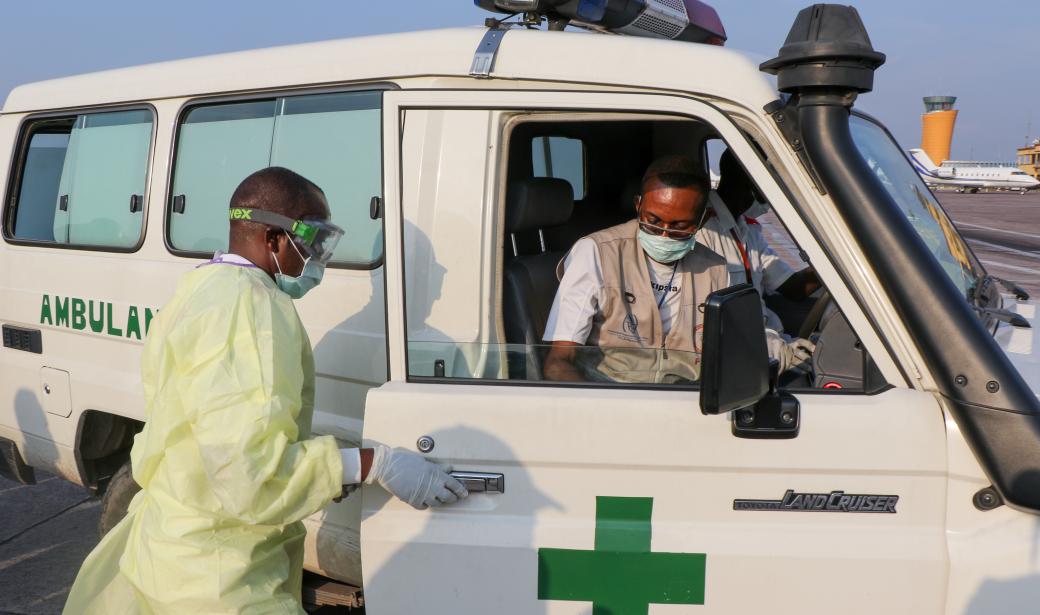 Ambulance from the isolation area