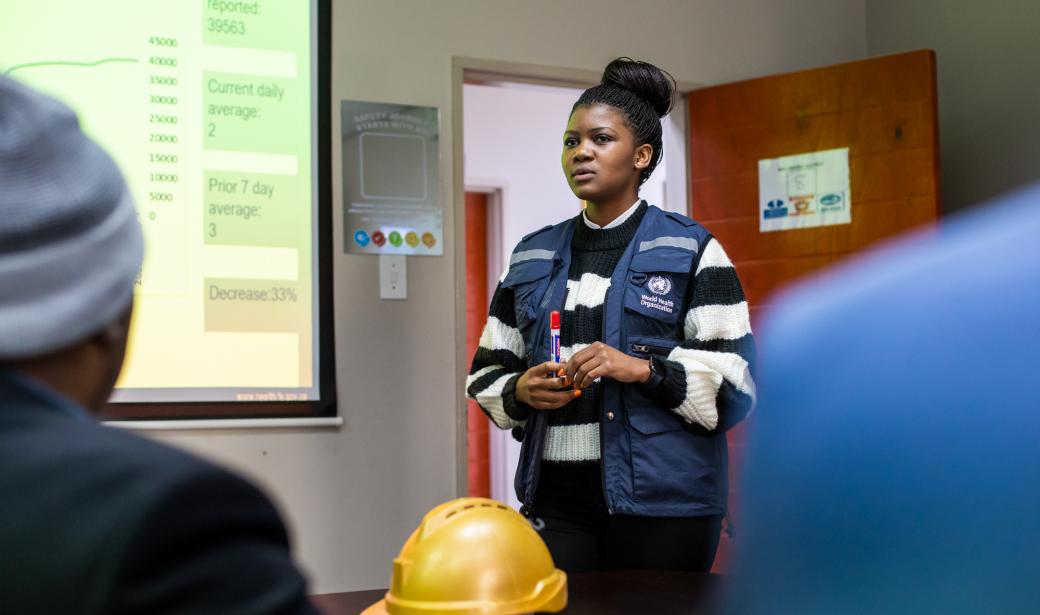 Electronic self-screening tools were installed at the entrance gates to the shaft, along with fixed point scanners to verify a mine worker’s self-screening. If a worker failed at either of these screening points, they would be sent straight to a health post for screening and would be referred for testing if need be. While waiting for the result, the worker’s crew would already be alerted. If the screened worker tested positive for COVID-19, the rest of the team would be brought above ground and immediately 