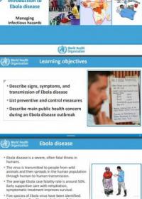 Introduction to Ebola disease: Managing infectious hazards 