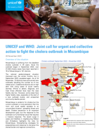 UNICEF and WHO: Joint call for urgent and collective action to fight the cholera outbreak in Mozambique